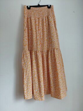 Yellow Floral Maxi Skirt